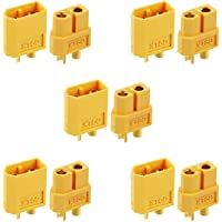 Los mejores  - 10 unids XT60 Conectores de batería para RC Battery Toy Vehicle 5pcs Conectores Macho y 5pcs Conectores Hembra (5 Pares)